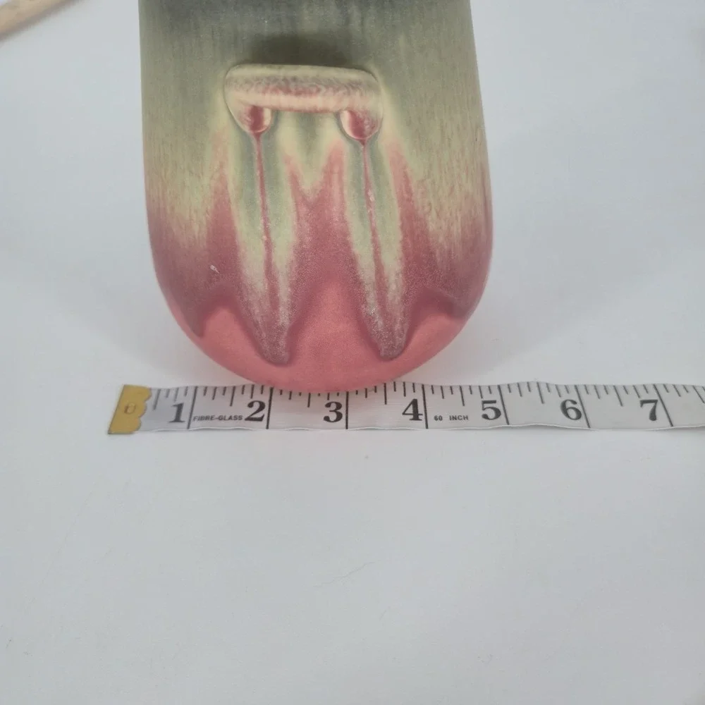 Falcon Ware 676 Vase Thomas Lawrence England Pink Green Drip Glaze 5.5